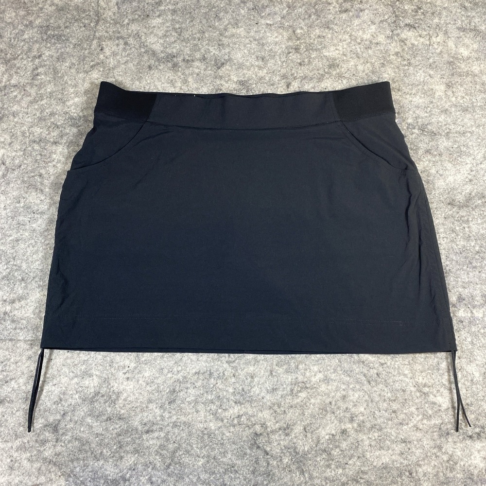 Columbia Skort Women's 2X Black Shark Anytime Ruched Sides Lined Pockets Outdoor